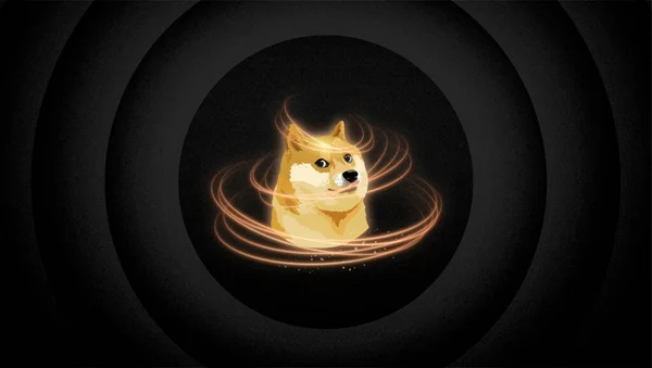 Dogecoin Doge banner. DOGE coin cryptocurrency concept banner background.