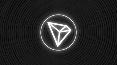 Tron (TRX) crypto currency. Tron on abstract background