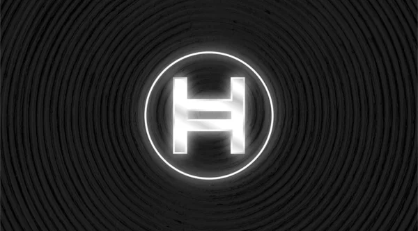 Hedera Hashgraph Hbar Cryptocurrency Symbol Abstract Background — ストック写真