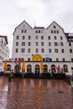 Saint Moritz, İsviçre - Eylül 2024: St. Moritz, İsviçre binalarına bakın.