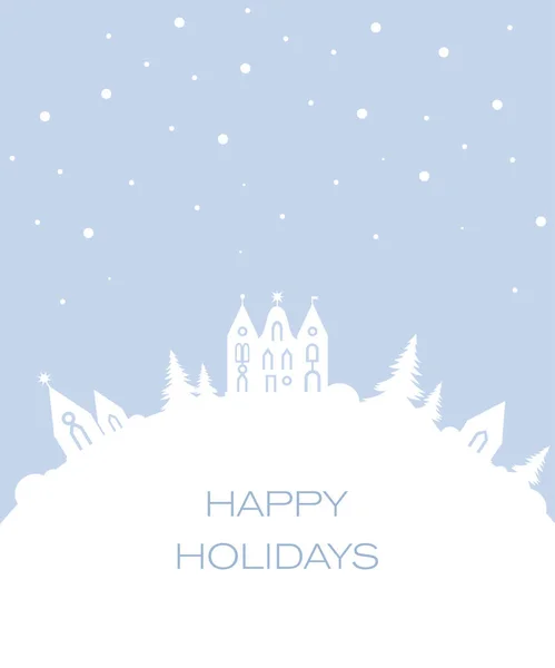 白雪公主林 简约设计中的圣诞或新年横幅 — 图库矢量图片