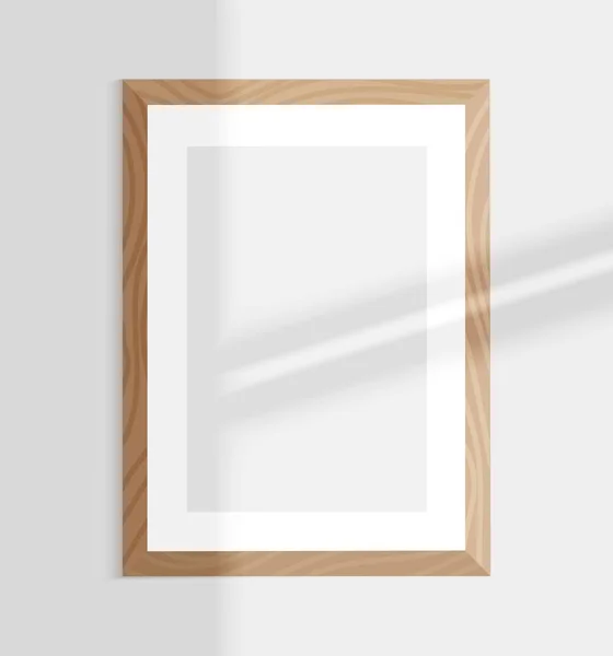 Wooden Frame Shadow Vector Mock Place Design Eps — Stock Vector