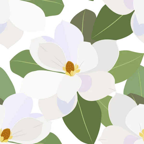 Weiße Blüten Isoliert Auf Weißem Hintergrund Seamlees Vektormuster — Stockvektor