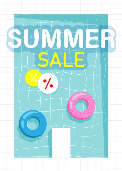 Summer Sale Text Background Pool Vector Illustration — Stock Vector