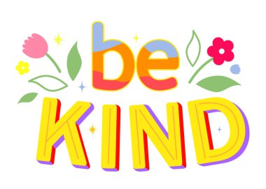 Dekoratif çiçekli ve beyaz arkaplanda izole bırakılmış renkli retro metin olun. Vektör illüstrasyonu.