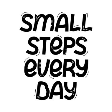 El çizimi vektör harfleri beyaz arka planda her gün izole küçük adımlar.