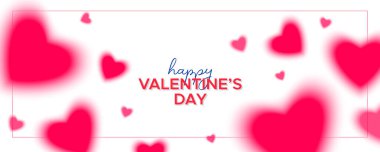 Beyaz arka planda kırmızı kalpler. Sevgililer Günü için selamlama bayrağı.