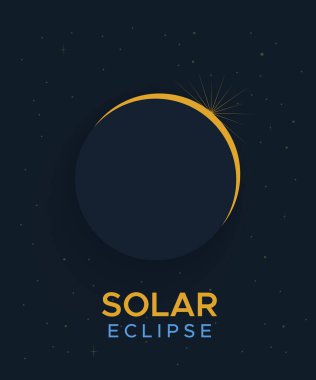 Güneş tutulması bilgi grafikleri. Güneş ve Dünya 'nın uzayda olduğu vektör çizimleri.