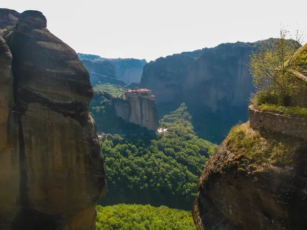 stock image Sunny view of Meteora, Greece.