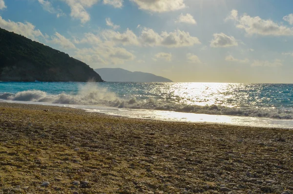Кефалония Греция Вид Пляж Миртос — стоковое фото