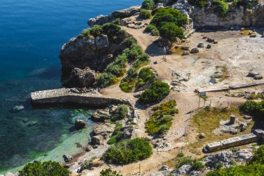 Korinthos şehri Yunanistan 'da yer almaktadır. Yıl boyunca tatil için çok güzel bir şehir, mükemmel bir iklimi var, Korinthos şehri, Yunanistan, 08-15-2019