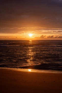 Oostende, Belçika 'da güzel bir gün batımı