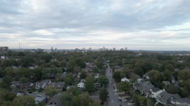 Gün batımında 12 Güney mahallesinden Nashville ufuk çizgisinin havadan görünüşü