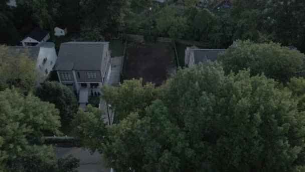 Luftaufnahme Eines Klaren Wohngrundstücks Das Für Den Hausbau Bereit Ist — Stockvideo