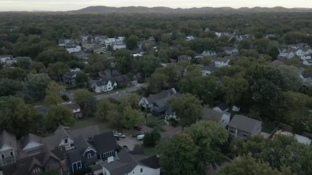 Αεροφωτογραφία Της Συνοικίας Nashville Twelve South Στο Ηλιοβασίλεμα — Αρχείο Βίντεο