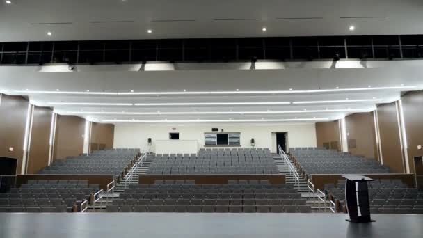 Performing Arts Auditorium Stage Stadium Seating Podium — Stock Video