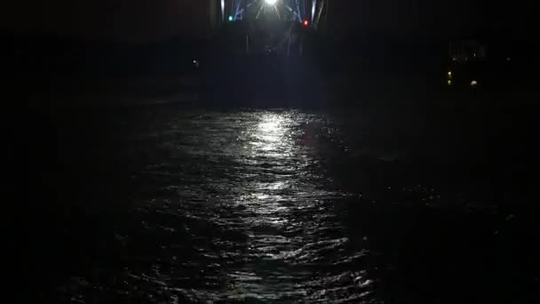 Pan Shrimping Trawler Leaves Dock Night — 비디오