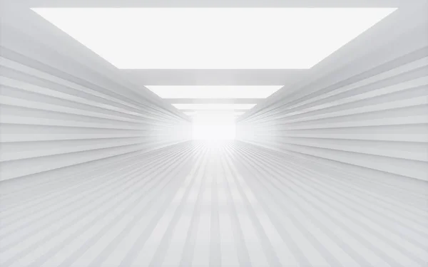 Túnel Geométrico Blanco Renderizado Dibujo Digital —  Fotos de Stock