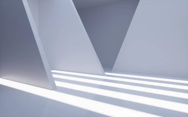 Biała Abstrakcyjna Architektura Geometryczna Scena Geometrii Wnętrz Renderowanie Rysunek Cyfrowy — Zdjęcie stockowe