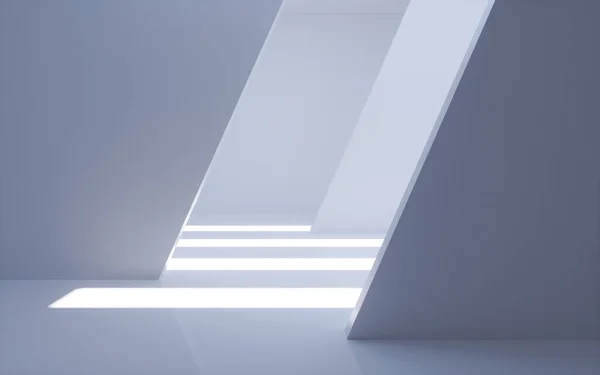 Biała Abstrakcyjna Architektura Geometryczna Scena Geometrii Wnętrz Renderowanie Rysunek Cyfrowy — Zdjęcie stockowe