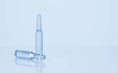 Laboratuvardaki ampuller, tıp konsepti, 3D çizim. Dijital çizim..