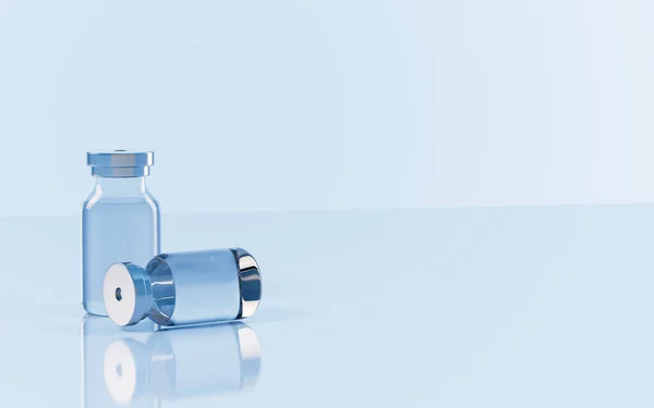 Szczepionki Ampułki Laboratorium Renderowanie Rysunek Cyfrowy — Zdjęcie stockowe