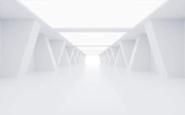 Beyaz soyut gelecek tüneli,