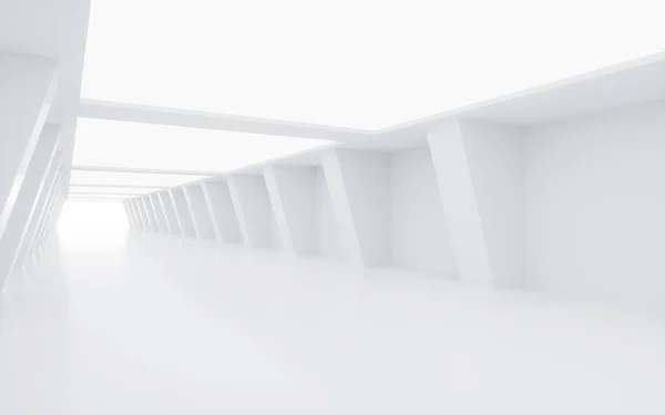 Witte Abstracte Futuristische Tunnel — Stockfoto