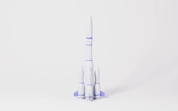白い背景のロケット 3Dレンダリング デジタルドローイング — ストック写真