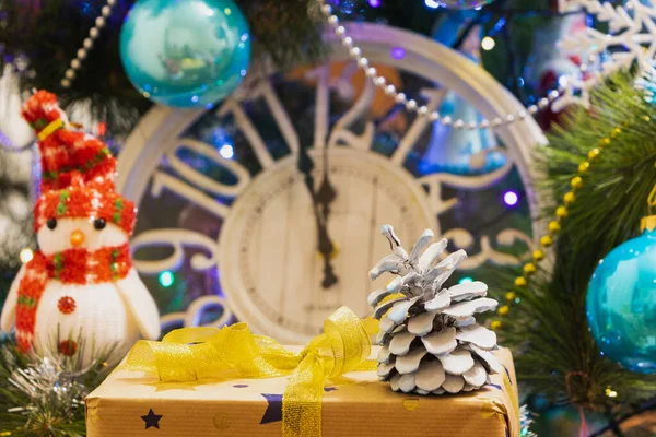 Christmas Background Gifts Christmas Tree Toys New Year Holidays — Stock Photo, Image