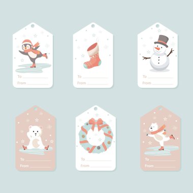 Çorap, noel çelengi ve buz patencileri: penguen, ayı ve kardan adam.