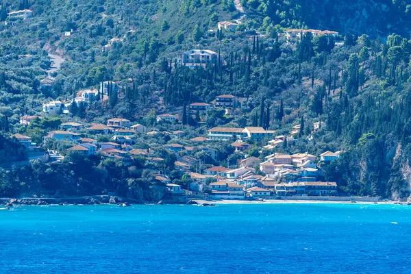 Utsikt Från Havet Semesterorten Agios Nikitas Lefkada Grekland — Stockfoto
