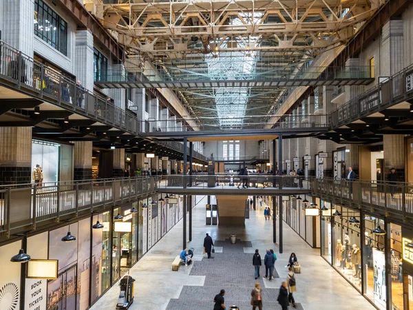 Stock image London. UK- 11.02.2022. The renovated and redesigned interior of the decommissioned Battersea Power Station into a cool modern shopping and leisure centre.