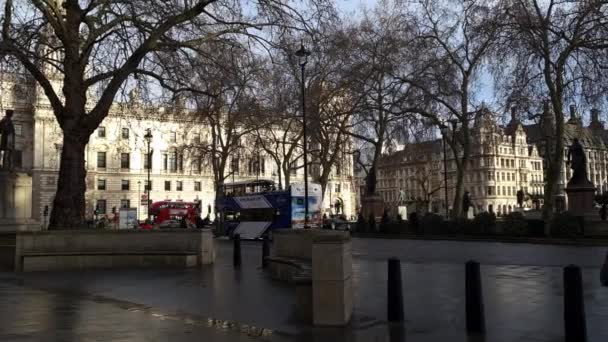 Лондон 2023 Общий Вид Площадь Парламента Вестминстере — стоковое видео