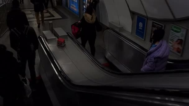 London 2023 Commuters London Underground Rush Hour — стокове відео