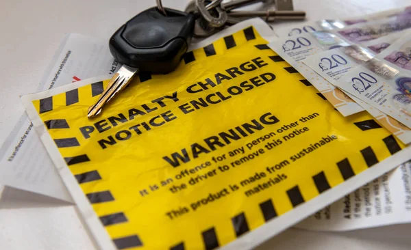 Close Penalty Charge Notice Parking Offences — Stock Photo, Image