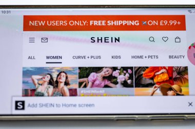 Londra mı? UK- 03.01.2023. Hızlı moda perakendecisi dev Shein 'in online evlilik sayfaları..