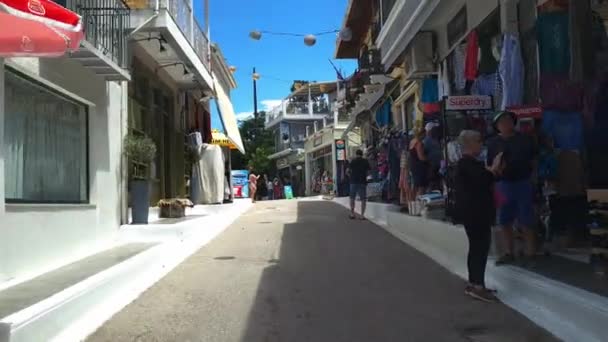 Λευκάδα Ελλάδα 2023 Διακοπές Οδήγησης Μέσα Από Τον Κεντρικό Εμπορικό — Αρχείο Βίντεο