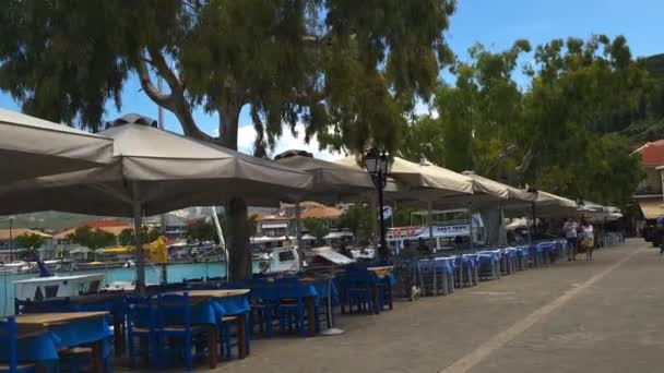Île Lefkada Grèce 2023 Une Promenade Travers Centre Touristique Station — Video