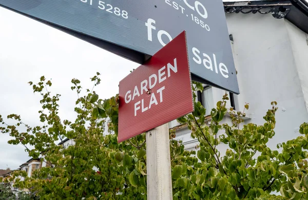 Sale Sign Property Garden Flat Sale Stock Picture