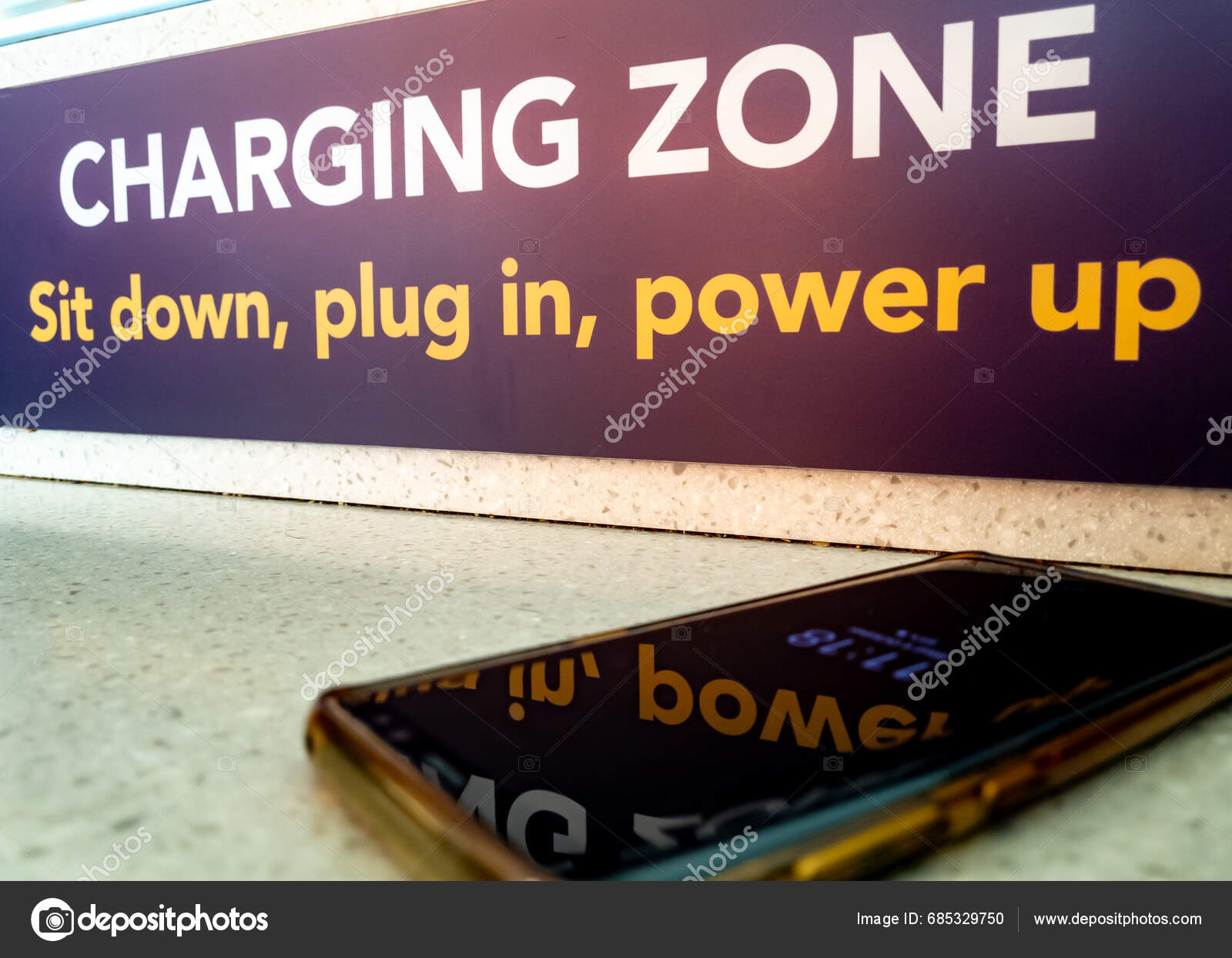 Gatwick Airport 2023 Charging Zone South Terminal Travellers Charge Electronic Stock Editorial