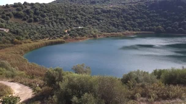 Jezero Komiti Vonitsa Řecko Vytvořeno Důsledku Úderu Komety — Stock video