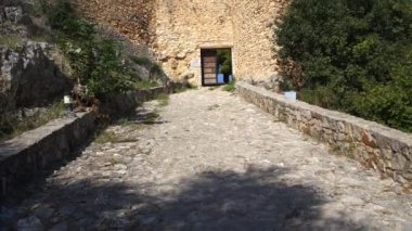 Vonitsa Venedik Kalesi 'nin ana girişi. Yunanistan.