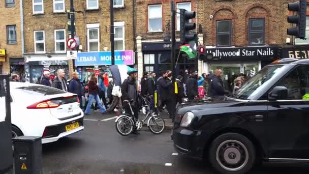 Londra Regno Unito 2023 Una Marcia Protesta Pro Palestina Contro — Video Stock