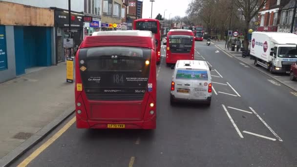 London 2024 Environmentally Friendly Full Electric Passenger Buses Public Transport — Stock Video