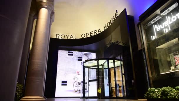 Londres Royaume Uni 2024 Panneau Nom Entrée Opéra Royal Covent — Video