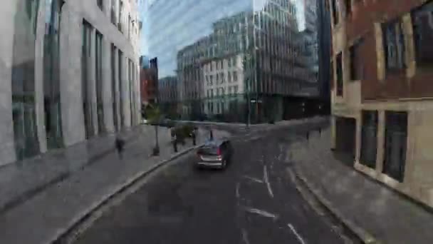 London 2024 Hyperlapse Clip Top Deck Bus Journey Streets City — Stock Video
