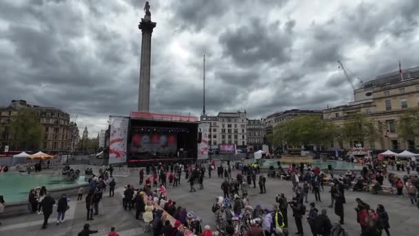 Londres Royaume Uni 2024 Vue Générale Trafalgar Square Accueillant Célébration — Video