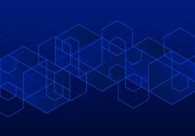 Vektör soyut grafik tasarımı Banner mavi teknoloji arkaplanı. 