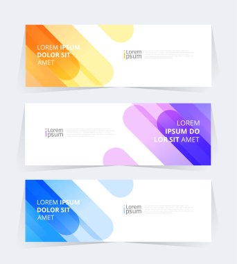 Geometric banner design with Vector presentation template.